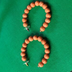 Elegant Coral color beaded Hoop Earrings